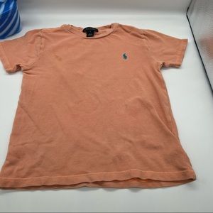 Boy Polo Tee. Size 6. Peach (Light Orange)